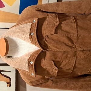 JC Penney vintage western faux suede sherpa coat XL